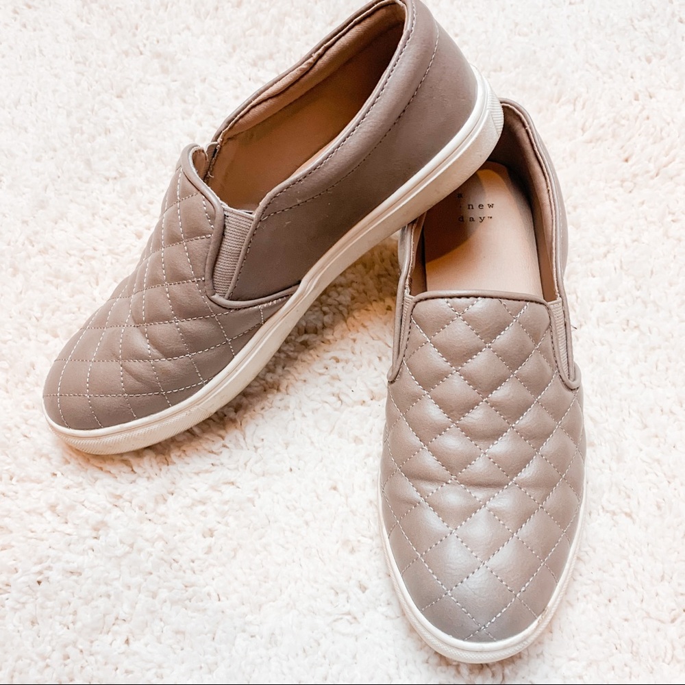 A new day taupe slip on sneakers 8.5